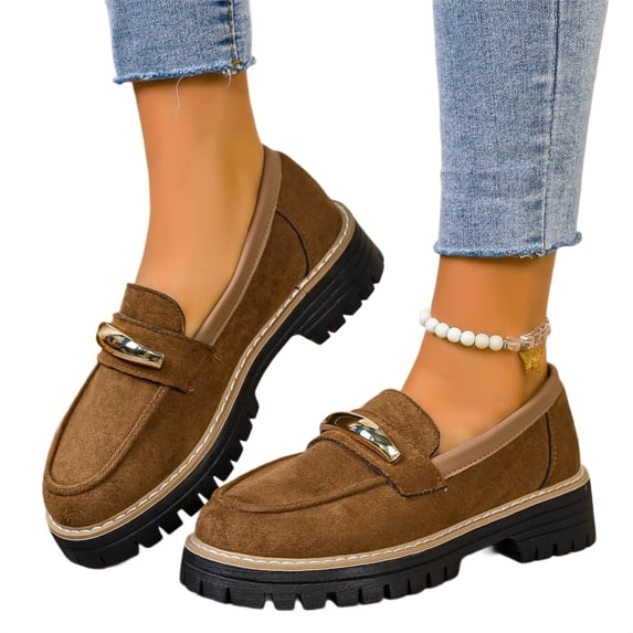 EKVAHL Loafers for Women Dressy Slip On Fashion Dress Shoes Comfortable Padded Collar Dressy Comfortable Stylish Walking Shoes for Work Business Office Travel