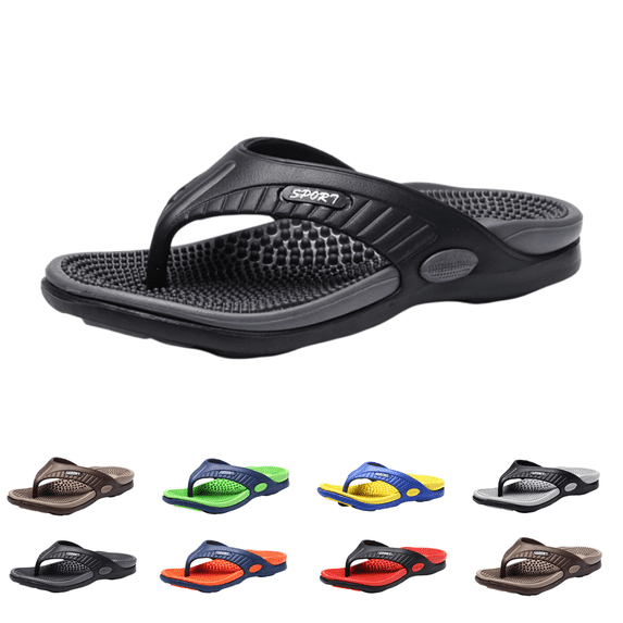 EKVAHL Massage Flip Flops for Men & Women, with Arch Support Summer Breathable Beach Shoes, Acupressure Sandals Massage Slippers, Relief Plantar Fasciitis Heel Arch Arthritis Pain