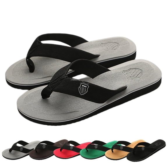 EKVAHL Men’s Flip-Flops Sandals with Arch Support, Lightweight EVA Slides for Beach Gym Pool, Non-Slip Rubber Sole