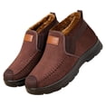 thumbnail image 1 of EKVAHL Men's Orthopedic Winter Boots, Slip‑On Faux Suede Insulated Snow Boots, Anti Slip Outdoor Cold Weather Daily Walking Boots Brown, 1 of 6