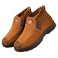 thumbnail image 1 of EKVAHL Men's Orthopedic Winter Boots, Slip‑On Faux Suede Insulated Snow Boots, Anti Slip Outdoor Cold Weather Daily Walking Boots Brown, 1 of 6