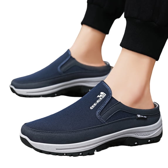 EKVAHL Men's Slip On Backless Mule Walking Shoes, Arch Support Lightweight Breathable Sneakers, Non-Slip Cushioned Outdoor Slide Shoes