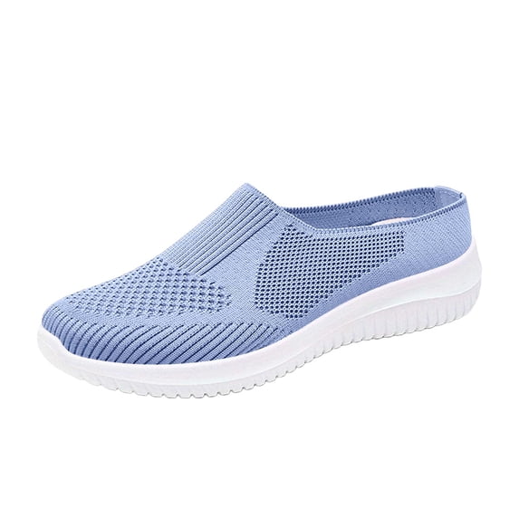 EKVAHL Orthopedic Dress Shoes for Women Arch Support Running Shoes Breathable Non Slip Slip on Work Shoes Knitted Mesh Stretch Comfort Orthopedic Shoes