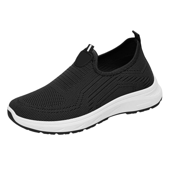 EKVAHL Orthopedic Dress Shoes for Women Arch Support Golf Shoes Wide Width Slip on Non Slip Server Shoes Mesh Stretch Soft Foam Shoes