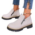 thumbnail image 1 of EKVAHL Orthopedic Platform Chelsea Booties for Women, Lug Sole Arch Support Slip On Short Boots, Side Zipper Retro Daily Outdoor Walking Boots Beige, 1 of 5