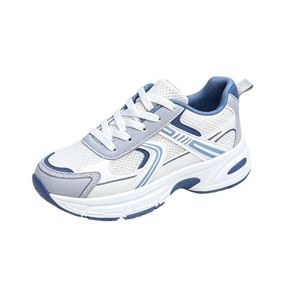 EKVAHL Orthopedic Platform Sneakers for Women, Lace‑Up Breathable Mesh Tennis Shoes, Arch Support Athletic Walking Shoes for Workout Blue