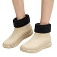 thumbnail image 1 of EKVAHL Orthopedic Rain Booties for Women, PVC Fleece Collar Short Garden Boots, Arch Support Non Slip Farm Walking Shoes Beige, 1 of 4
