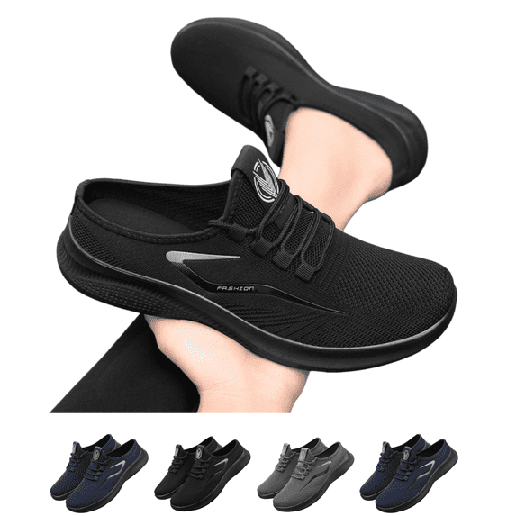 EKVAHL Orthopedic Shoes for Men Arch Support Slip On Wide Width Sneakers Non-Slip Sole Lightweight Running Shoes Breathable Mesh Outdoor Walking Shoes
