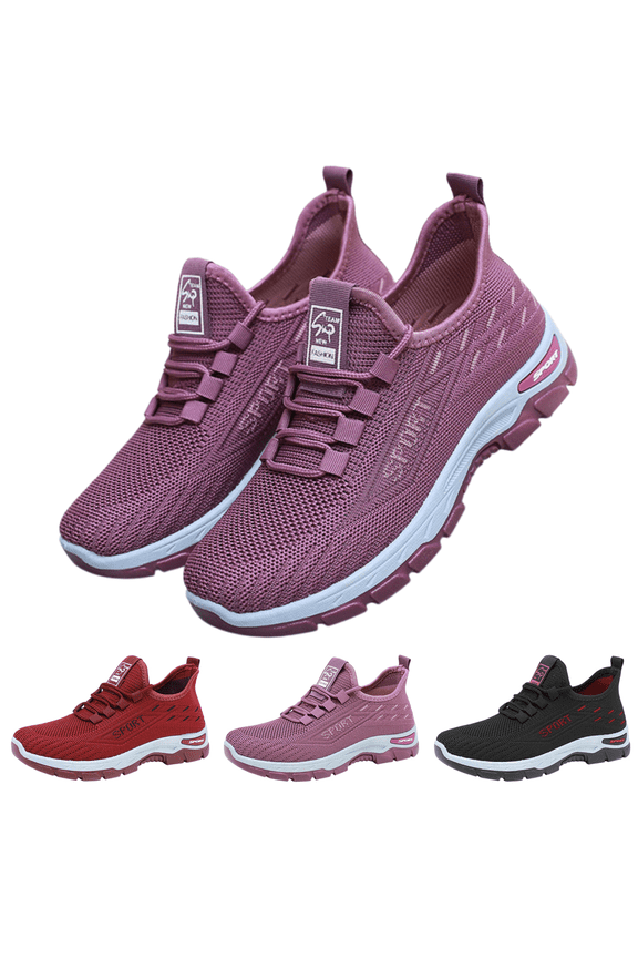 Orthopedic Shoes for Women with Arch Support Slip On Golf Shoes Non Slip Wide Width Mesh Stretch Breathable Knitted Sneakers Soft Running Walking Orthopedic Shoes Purple