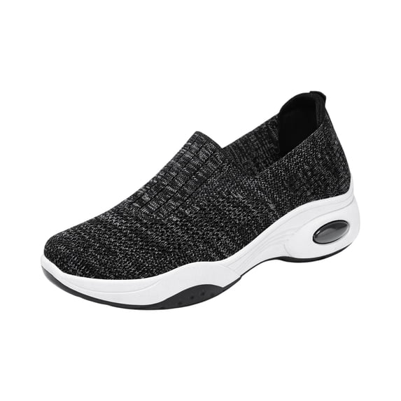 EKVAHL Orthopedic Shoes for Women Mesh Slip-On Sneakers with Arch Support Air Cushion Wedge Design Ideal for Diabetes Arthritis Nurses and Long Walking Gray