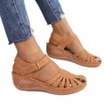 thumbnail image 1 of EKVAHL Orthopedic Shoes for Women, Closed-Toe Fisherman Sandals, Adjustable Strap Flat Shoes with Arch Support for All-Day Walking Brown, 1 of 5