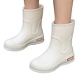 thumbnail image 1 of EKVAHL Orthopedic Slip On Rain Boots for Women, PVC Waterproof Garden Booties, Arch Support Outdoor Fishing Walking Shoes White, 1 of 3