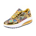 thumbnail image 1 of EKVAHL Orthopedic Sneakers for Women, Platform Printed Tennis Shoes, Arch Support Relaxed Travel Everyday Outdoor Walking Sneakers Gold, 1 of 5