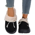 thumbnail image 1 of EKVAHL Orthopedic Winter House Slippers for Women, Fleece Lined Suede Closed Toe Slip On Shoes, Indoor Outdoor Warm Slippers Black, 1 of 6