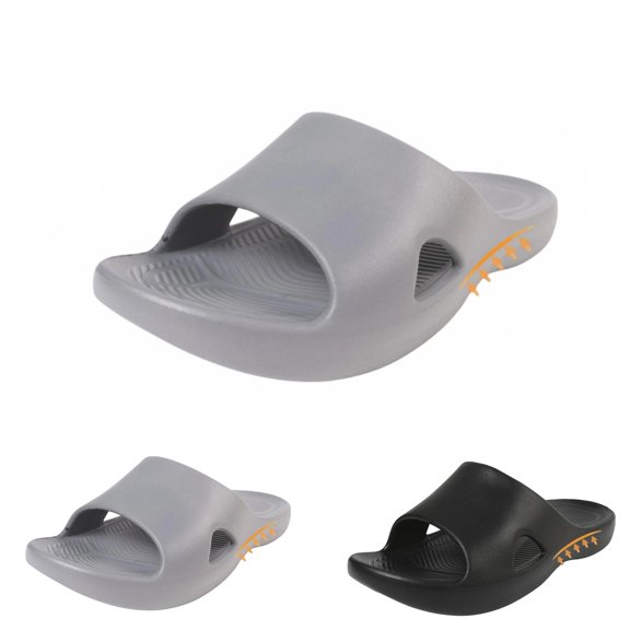 EKVAHL Unisex Arch Support Slides, Recovery House Sandals for Women Men, Cushioned Open-Toe Summer Beach Pool Shower Slippers Gray