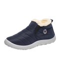 thumbnail image 1 of EKVAHL Unisex Slip‑On Winter Ankle Booties, Warm Outdoor Snow Boots, Faux Fur Lined Lightweight Non‑Slip Walking Boots Blue, 1 of 3