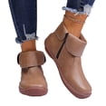 thumbnail image 1 of EKVAHL Vintage Arch Support Ankle Boots for Women Low Heel Leather Sneakers Fashion Lace Up Zipper Booties Lightweight Slip On Wide Width Boots Casual Walking Short Bootie Ladies Flat Heel Booties, 1 of 4