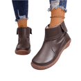 thumbnail image 1 of EKVAHL Vintage Arch Support Ankle Boots for Women Low Heel Leather Sneakers Fashion Lace Up Zipper Booties Lightweight Slip On Wide Width Boots Casual Walking Short Bootie Ladies Flat Heel Booties, 1 of 4