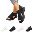 thumbnail image 1 of EKVAHL Water Shoes for Women, Orthopedic Open-Toe Sport Sandals, Arch Support Slip-On Shoes, Knit Cushioned Non-Slip Summer Beach Sandals Black, 1 of 6