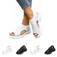 thumbnail image 1 of EKVAHL Water Shoes for Women, Orthopedic Open-Toe Sport Sandals, Arch Support Slip-On Shoes, Knit Cushioned Non-Slip Summer Beach Sandals White, 1 of 6