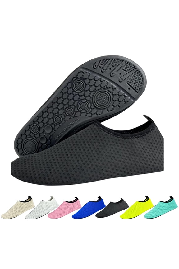Water Shoes for Women Men Barefoot Quick-Dry Aqua Socks Slip-on for Beach Swim Surf Yoga Exercise Black