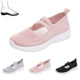thumbnail image 1 of EKVAHL Women Mary Jane Walking Shoes Knit Slip-On Flats for Women, Diabetic Casual Nurse Shoes with Arch Support Pink, 1 of 6