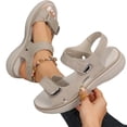 thumbnail image 1 of EKVAHL Women's Adjustable Strap Orthopedic Sandals, Open Toe Non-Slip Platform Sandals, Cushioned Arch Support Beach Walking Summer Sandals Gray, 1 of 4