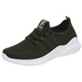 thumbnail image 1 of EKVAHL Women's Breathable Knit Sneakers, Lightweight Lace‑Up Tennis Shoes, Faux Mesh Upper Athletic Walking Shoes for Gym Daily Travel Green, 1 of 3