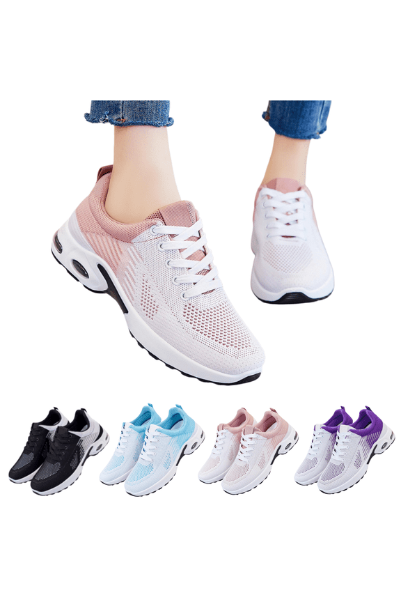 Women's Comfort Bowling Shoes - Universal Slide Soles, Ultra Light-Weight Mesh Athletic Style, Comfortable Cushion Running Shoes Gym Workout Jogging Footwear Pink