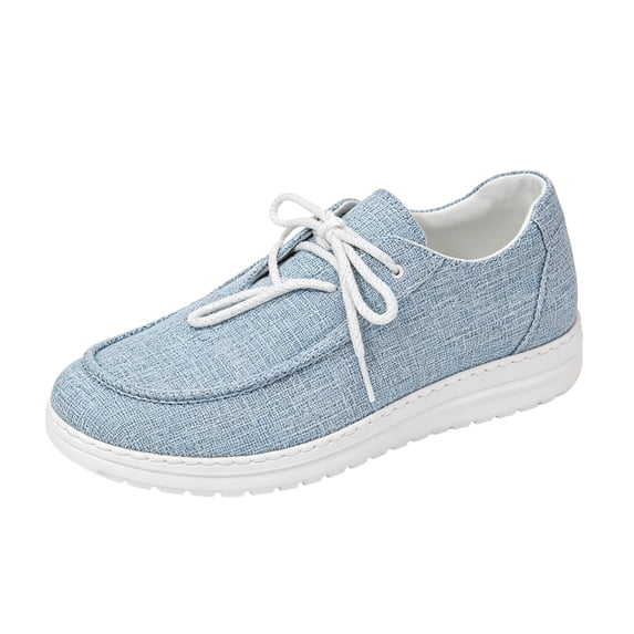 EKVAHL Women's Diabetic Nurse Shoes Stretch Woven Upper Sneakers Slip On Versatile Work Tennis Shoes Blue
