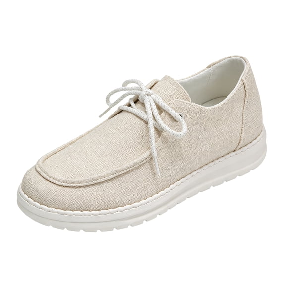 EKVAHL Women's Diabetic Nurse Shoes Stretch Woven Upper Sneakers Slip On Versatile Work Tennis Shoes White