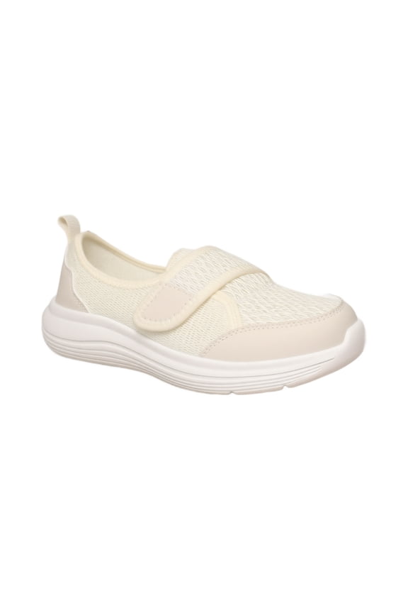 Women's Diabetic Shoes Adjustable Strap Extra Wide Orthopedic Walking Flats for Swollen Feet and Neuropathy Beige