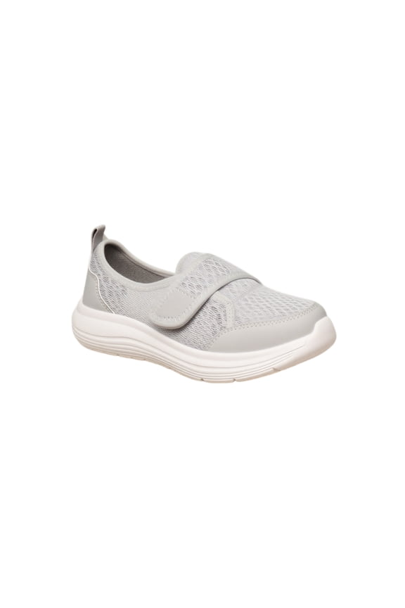 Women's Diabetic Shoes Adjustable Strap Extra Wide Orthopedic Walking Flats for Swollen Feet and Neuropathy Gray
