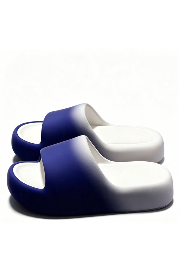Women's EVA Platform Slides, Open Toe Non‑Slip Quick Dry Slides, Lightweight Shower Sandals for Bathroom Poolside Blue