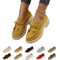 thumbnail image 1 of EKVAHL Women's Espadrille Loafers Slip-On Comfortable Shoes with Wood Bead Tassel Tie Round Toe Wedge Casual Loafers Non Slip Lightweight Daily Walking Footwear, 1 of 6