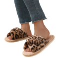 thumbnail image 1 of EKVAHL Women's Fuzzy Open-Toe House Slippers with Memory Foam - Leopard Print Cheetah Plush Cozy Cute Slipper Indoor/Outdoor Soft Slip On Slides Gifts for Women Mom Her Ladies, 1 of 6