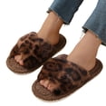 thumbnail image 1 of EKVAHL Women's Fuzzy Open-Toe House Slippers with Memory Foam - Leopard Print Cheetah Plush Cozy Cute Slipper Indoor/Outdoor Soft Slip On Slides Gifts for Women Mom Her Ladies, 1 of 6