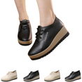 thumbnail image 1 of EKVAHL Women's Lace‑Up Wedge Platform Sneakers, Round Toe Lightweight Casual Walking Shoes Heightening Effect Waterproof wear-Resistant Daily Footwear, 1 of 5