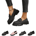 thumbnail image 1 of EKVAHL Women’s Loafers Platform Chunky Block Walking Shoe, Slip‑On Lug Sole Casual Shoes, Round Toe Non Slip Sole Business Work Footwear, 1 of 6