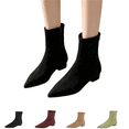 thumbnail image 1 of EKVAHL Women's Low-Heeled Boots Close Pointed Toe Versatile Ankle Booties Suede Slip-on Zipper Solid-Color Short Bootie Outdoor Daily Casual Shoes, 1 of 6