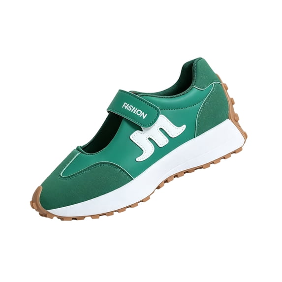 EKVAHL Women's Mary Jane Sneakers, Adjustable Strap Ballet Flats, Synthetic Retro Walking Tennis Shoes Green