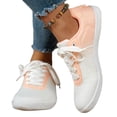 thumbnail image 1 of EKVAHL Women's Orthopedic Barefoot Sneakers, Breathable Mesh Lace Up Trainers, Arch Support Zero Drop Wide Width Hiking Daily Walking Tennis Shoes Orange, 1 of 6