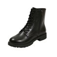 thumbnail image 1 of EKVAHL Women's Orthopedic Boots, Non‑Slip Faux Leather Lug Sole Booties, Round Toe Casual Walking Boots For Daily Street Black, 1 of 5
