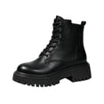 thumbnail image 1 of EKVAHL Women's Orthopedic Combat Walking Boots, Lace Up Platform Ankle Booties, Arch Support Lug Sole Outdoor Office Daily Casual Short Boots Black, 1 of 5
