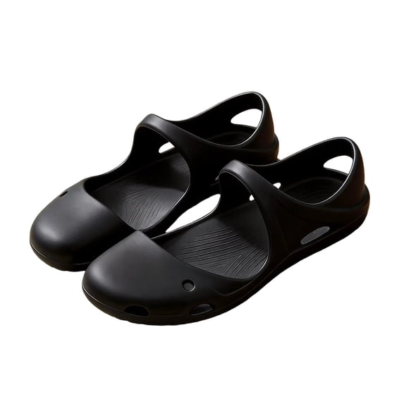 EKVAHL Women's Orthopedic Garden Clogs, Waterproof EVA Closed Toe Slip On Slides, Non Slip Nurse Working Sandals Black