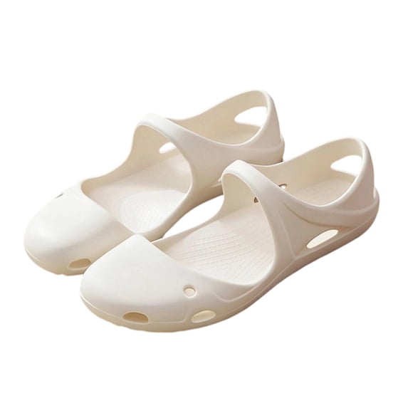 EKVAHL Women's Orthopedic Garden Clogs, Waterproof EVA Closed Toe Slip On Slides, Non Slip Nurse Working Sandals White