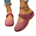 thumbnail image 1 of EKVAHL Women's Orthopedic Mule Clogs, Slip On Slides Walking Shoes, Perforated Faux Leather Arch Support Adjustable Buckle Outdoor Summer Casual Shoes Purple, 1 of 4