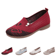 thumbnail image 1 of EKVAHL Women's Orthopedic Slip‑On Loafers, Knit Floral Hollow Flat Shoes, Flat Non‑Slip Arch Support Wide Width Casual Dress Loafers Red, 1 of 5