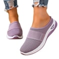 thumbnail image 1 of EKVAHL Women's Orthopedic Slip On Mules, Mesh Upper Wide Width Diabetic Shoes, Lightweight Platform Workout Daily Walking Shoes Purple, 1 of 5