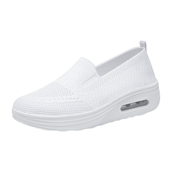 EKVAHL Women's Orthopedic Sneakers, New Non-Slip Walking Shoes, Breathable Mesh Platform Sneakers, Arch Support Orthopedic Stretch Shoes for Women White